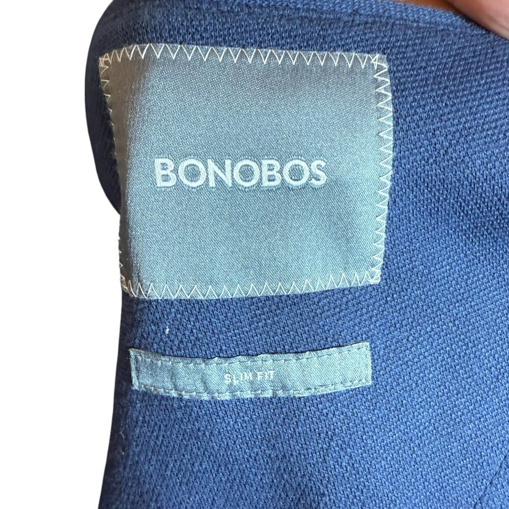 Bonobos Men's Navy Blazer 42R - Bel & Co Italian Cotton Fabric - EUC - Picture 5 of 9